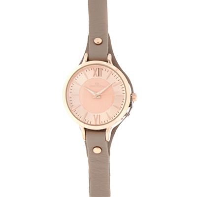 Taupe leather analogue watch